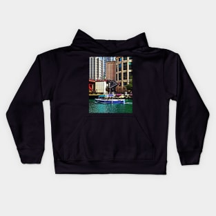 Chicago IL - Water Taxi by Columbus Drive Bridge Kids Hoodie